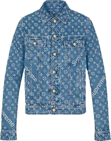 supreme lv ss17 denim trucker barn jacket chore coat|Supreme x Louis Vuitton Jacquard Denim Chore Coat Blue .